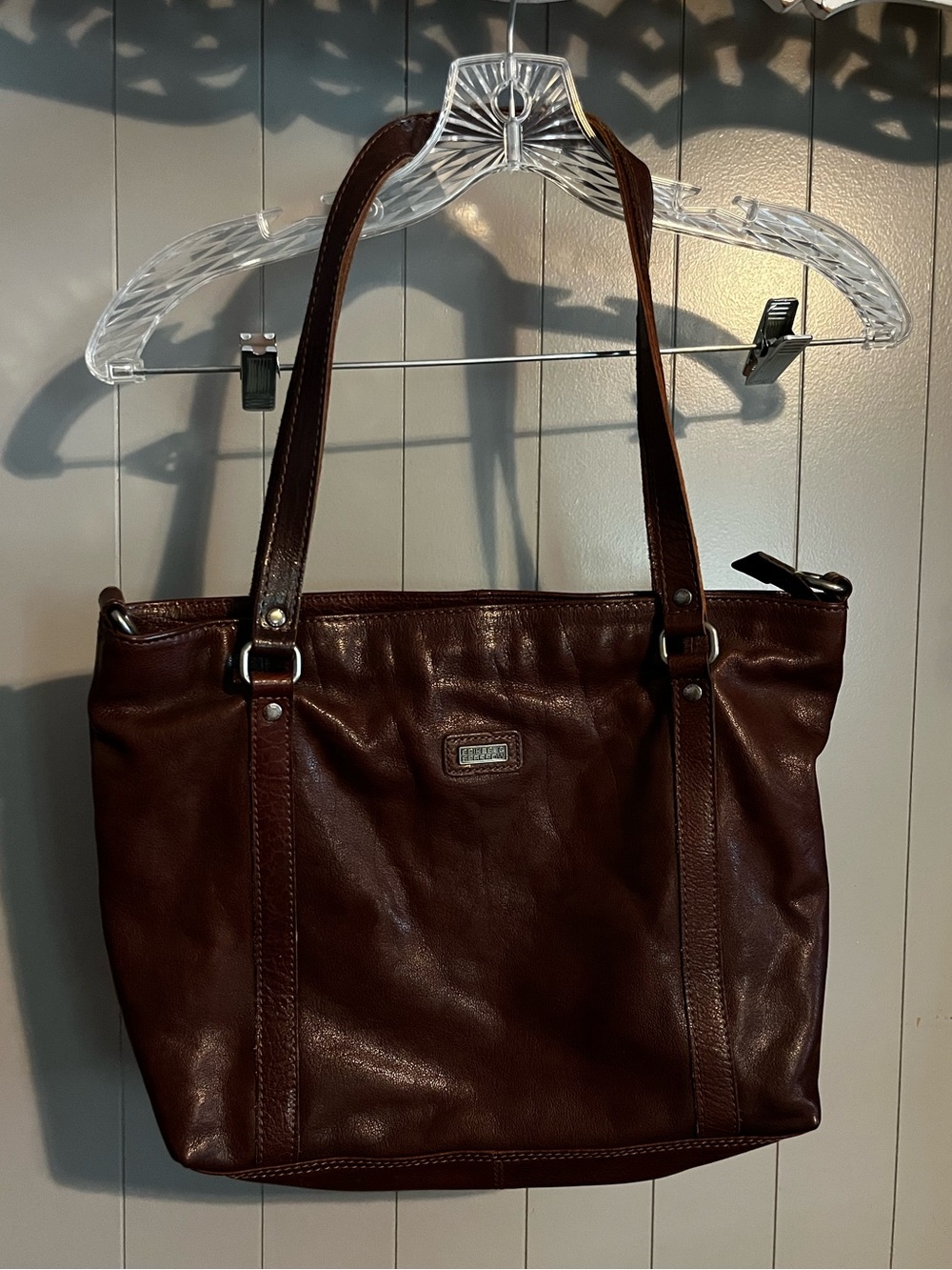Spikes and Sparrow leather shoulder purse